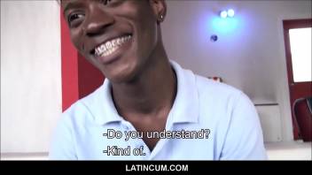 Young Black Amateur Straight Boy With Braces From Jamaica Fucks Gay Latino Filmmaker For Cash POV