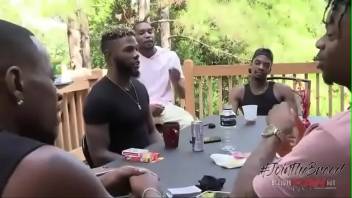Several black guys fuck each other